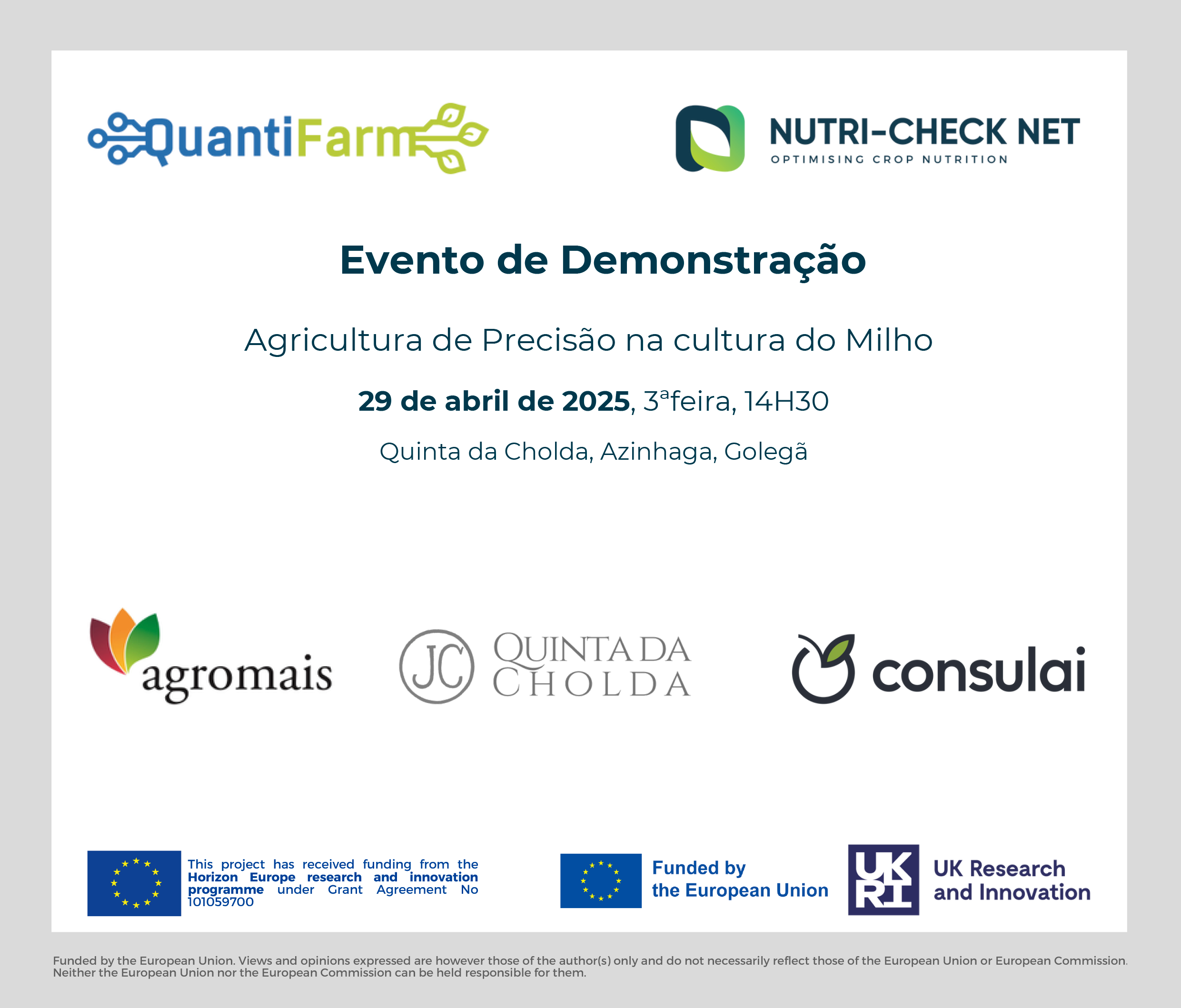 Agenda Qta da Cholda 29 abril