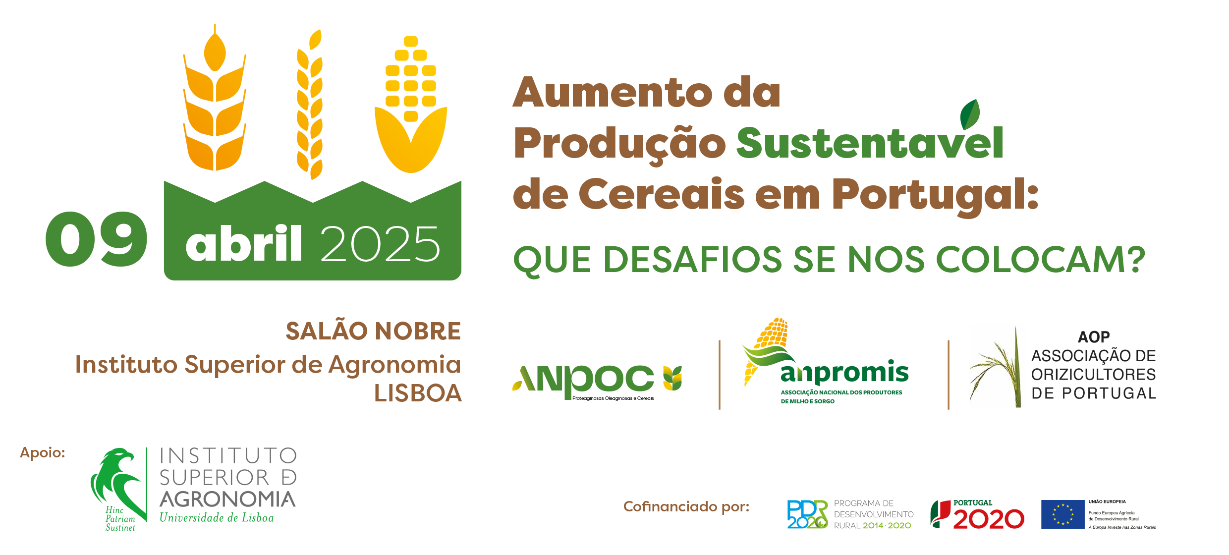 Programa Seminário Aumento da Produção Sustentável de Cereais em Portugal 09 04 2025